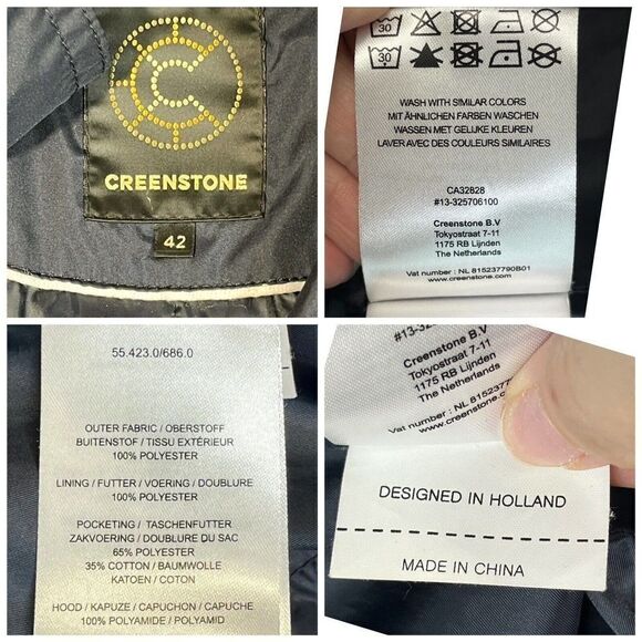 Creenstone (14 XL US) Lightweight Jacket Size 42 Zip Away Hood Navy Blue Holland - Picture 4 of 16